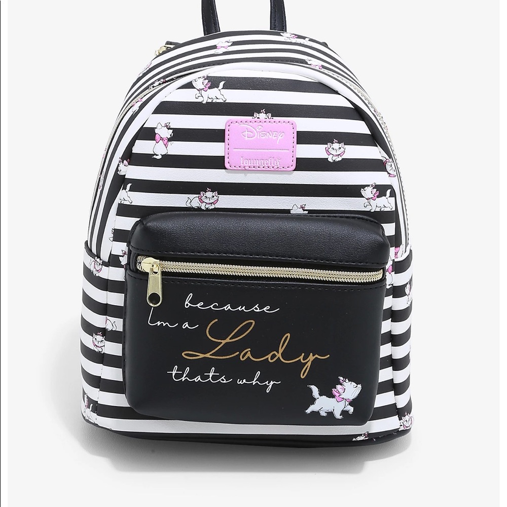NWT Loungefly Disney Marie Stripe Mini Backpack